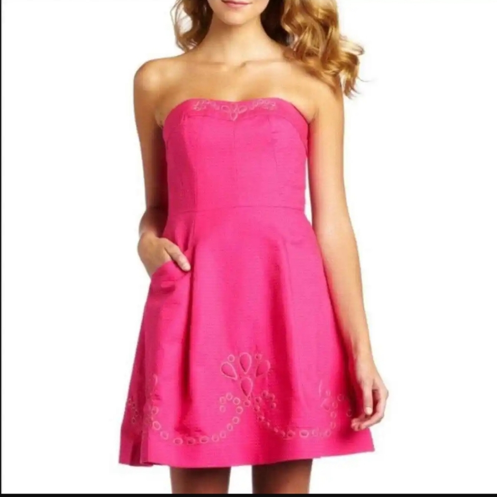 Embroidered cotton piqué dress.